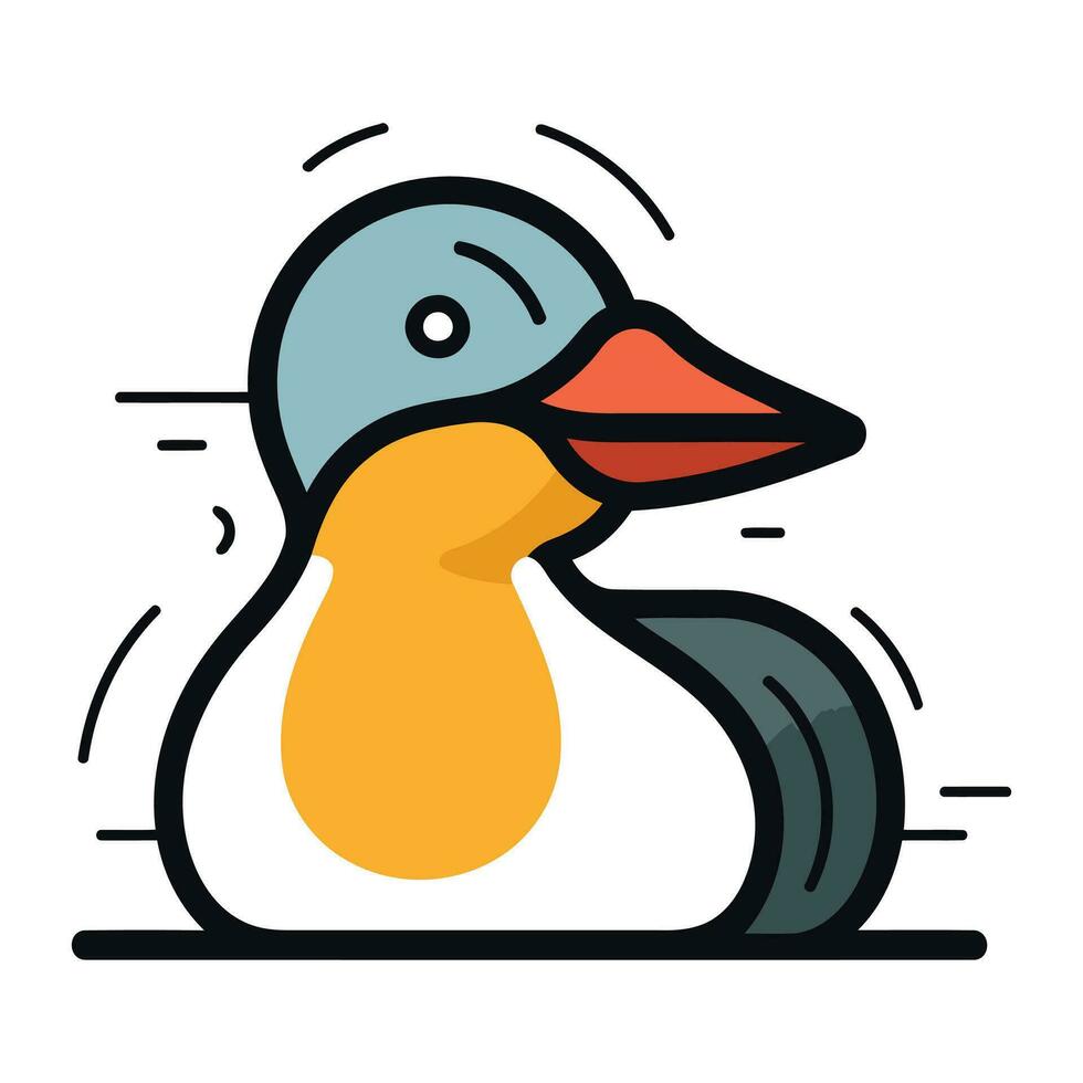 carino pinguino icona. vettore illustrazione isolato su bianca sfondo.