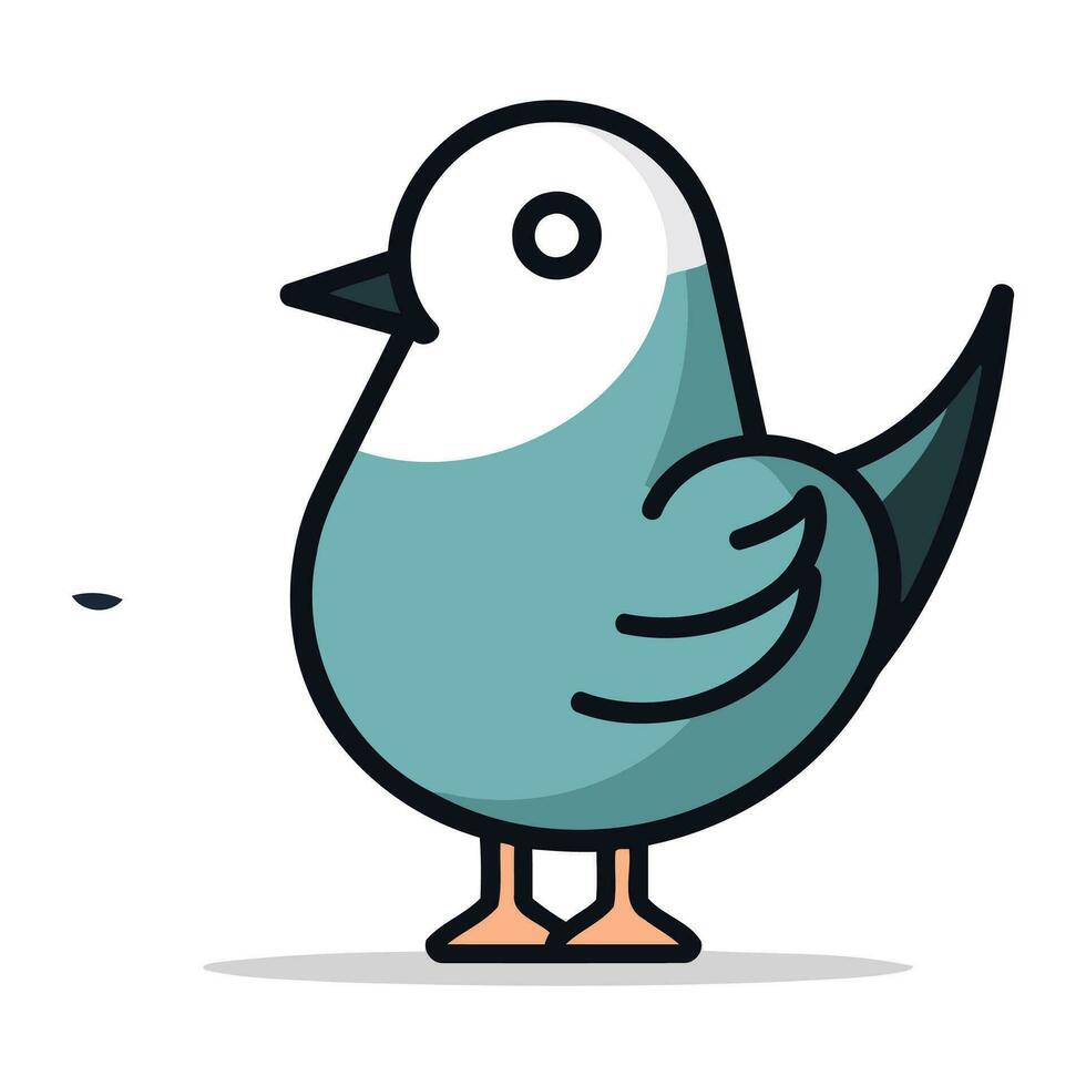 carino uccello cartone animato vettore illustrazione grafico design nel blu e grigio colori