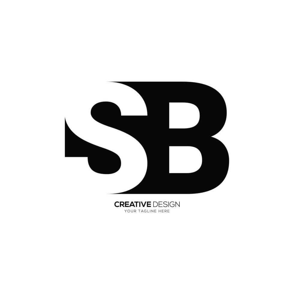 lettera sb negativo spazio moderno unico forma monogramma astratto logo vettore