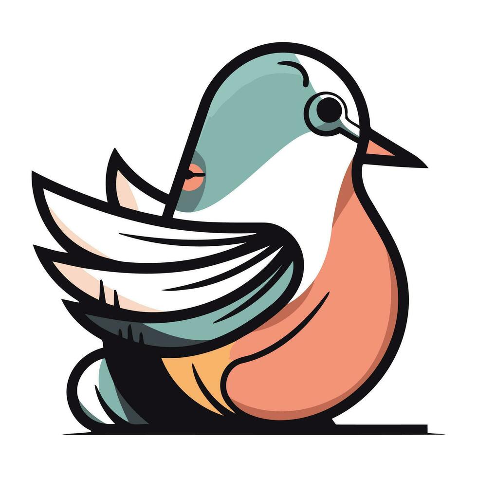 vettore illustrazione di un' carino piccione. isolato su bianca sfondo.