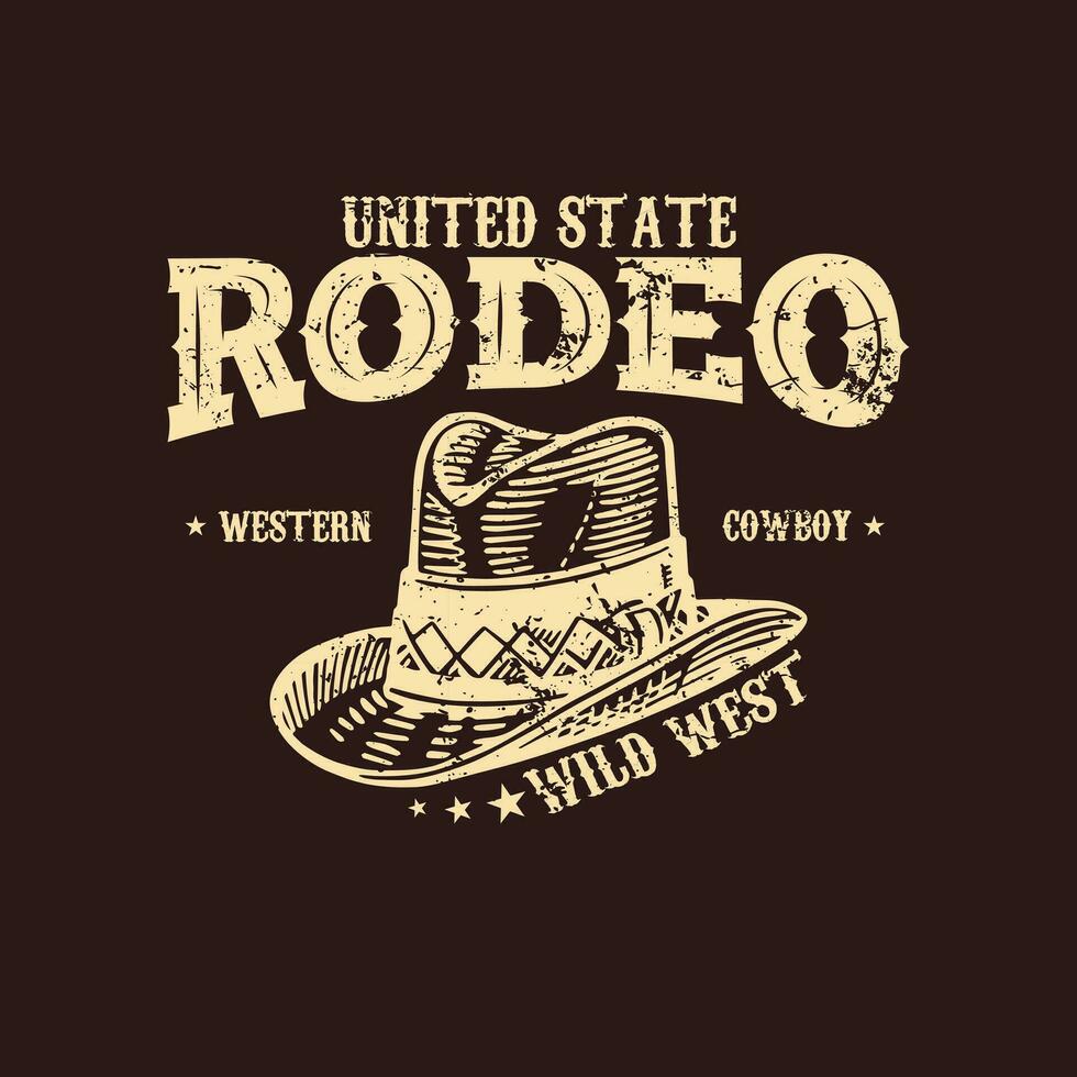 rodeo cowboy occidentale t camicia design. Arizona rodeo cowboy caos Vintage ▾ mano disegnato illustrazione t camicia design. Vintage ▾ cappello e stivale illustrazione, abbigliamento, t camicia disegno, occidentale, Stati Uniti d'America t camicia design vettore