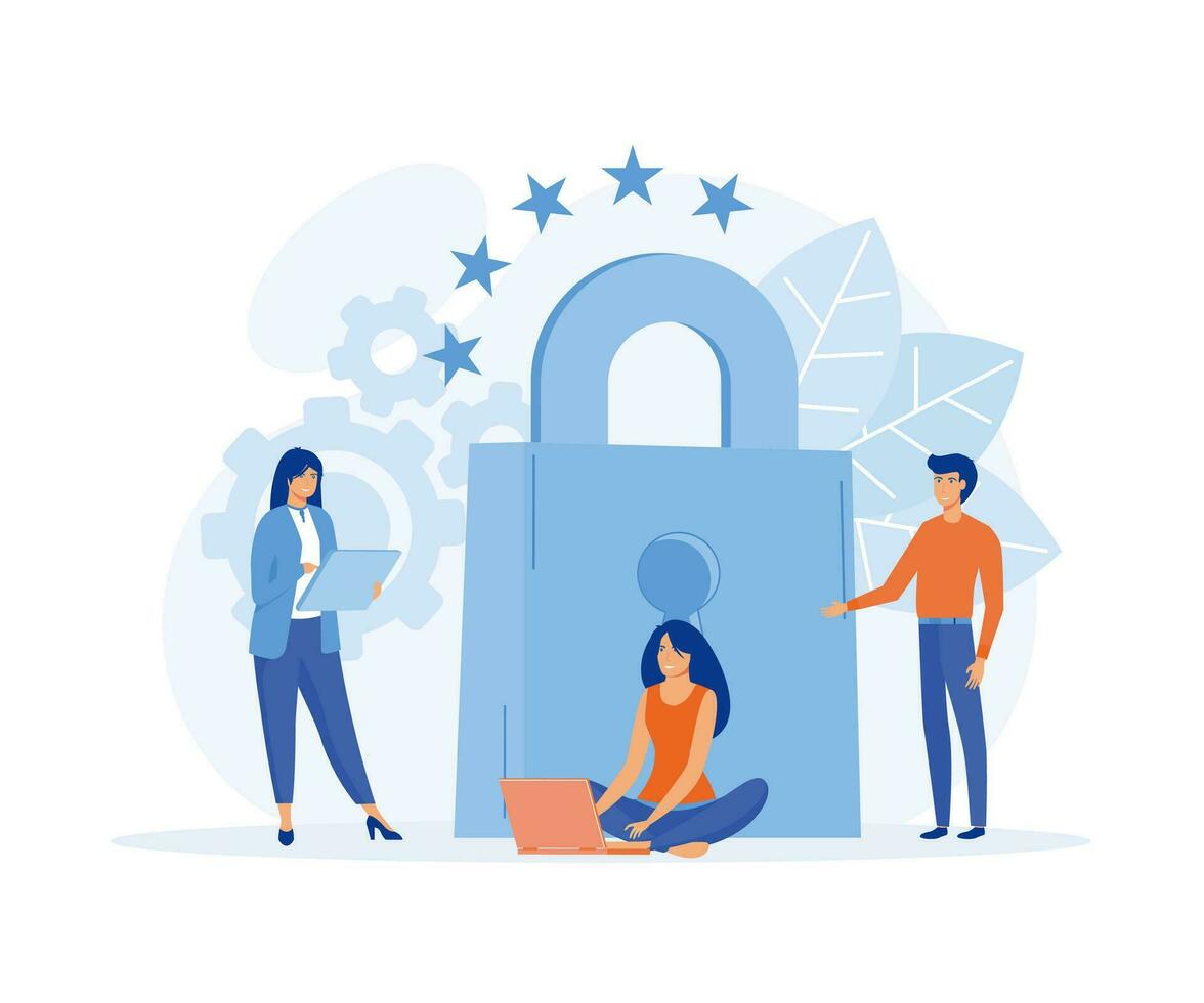 generale regole per dati protezione gdpr. il europeo commissione rafforza e unifica il protezione di personale dati, piatto vettore moderno illustrazione