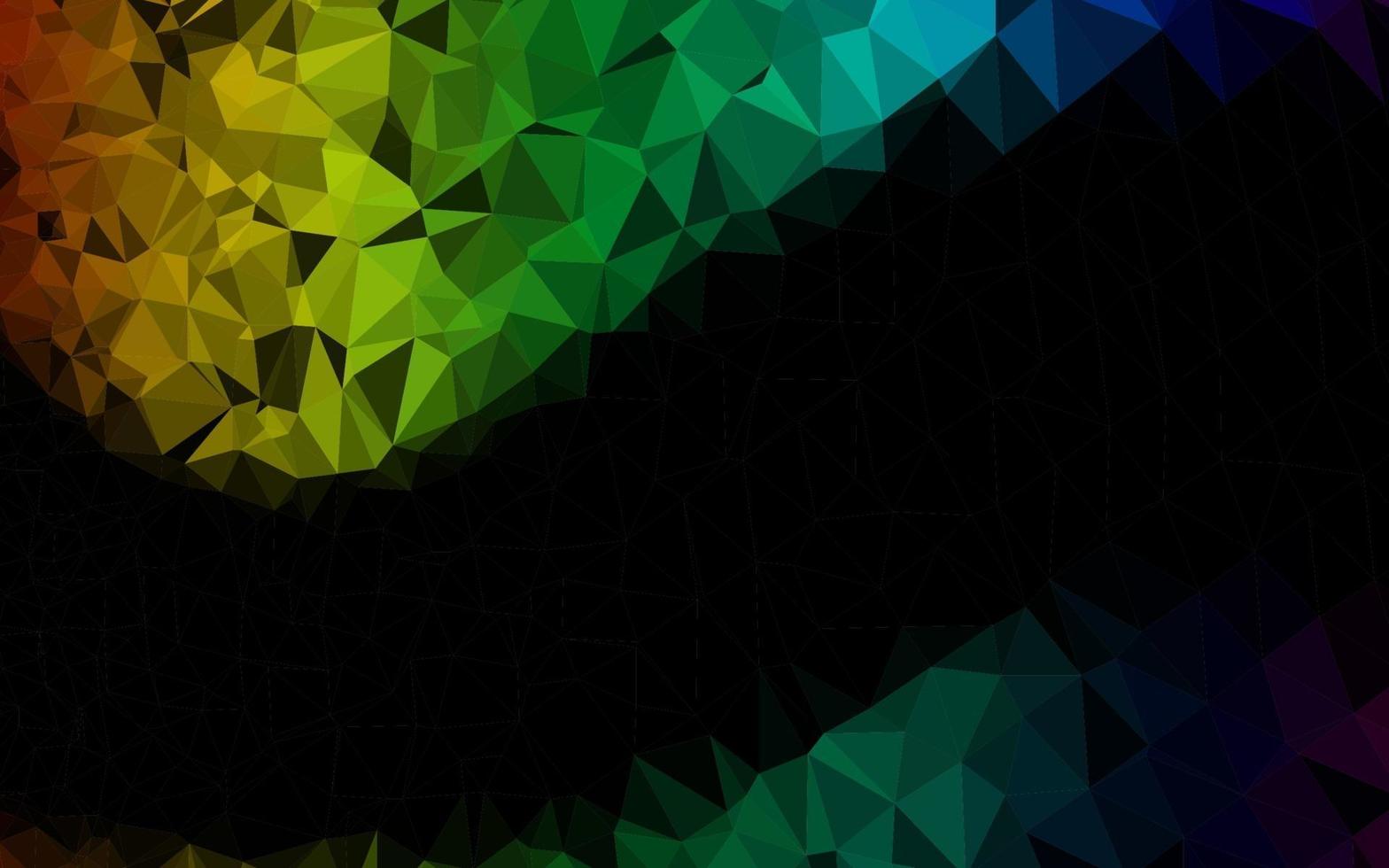 multicolore scuro, modello di triangolo sfocato vettoriale arcobaleno.