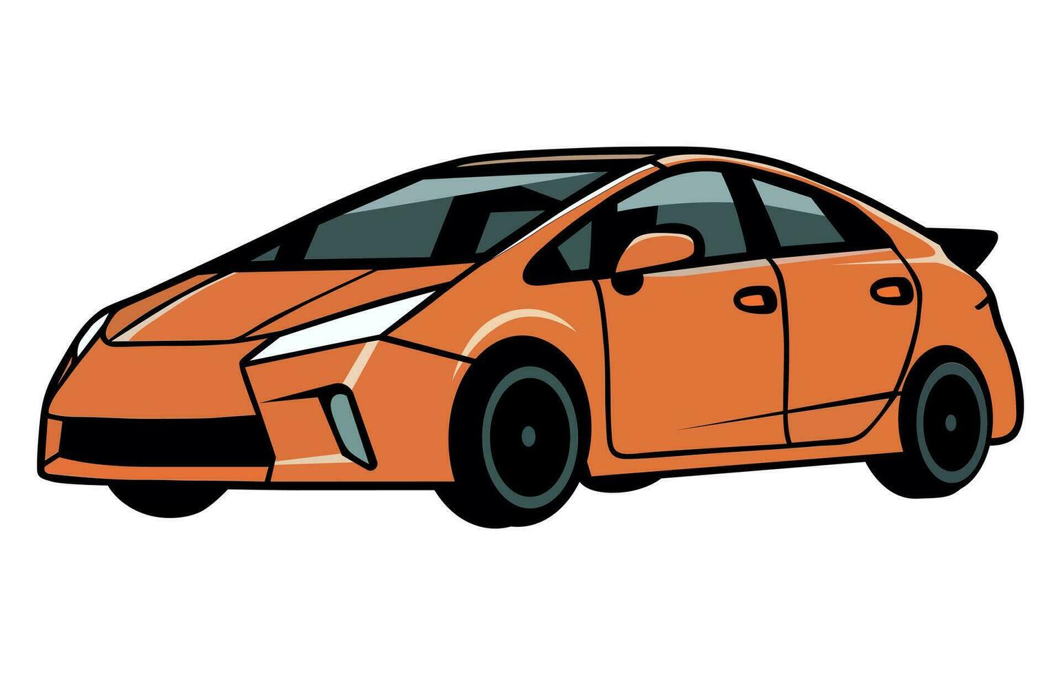 prius macchine vettore illustrazione, vettore illustrazione di un' popolare ibrido macchina,