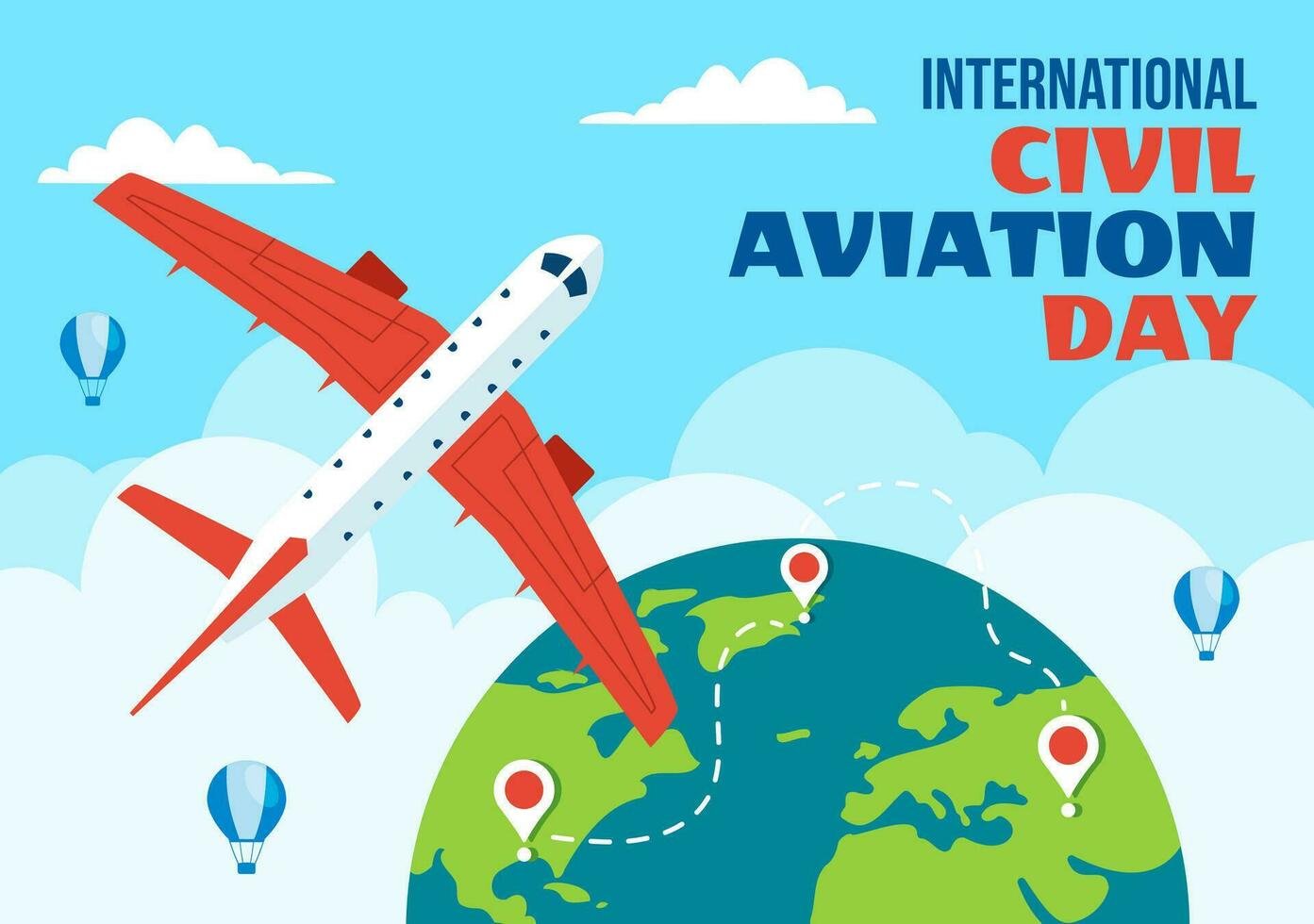 civile aviazione giorno sociale media sfondo piatto cartone animato mano disegnato modelli illustrazione vettore