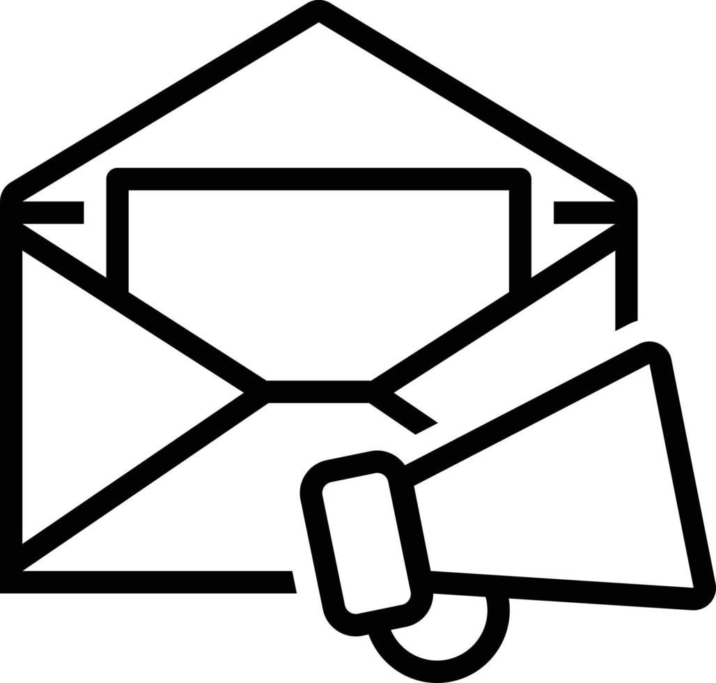 icona linea per l'email marketing vettore