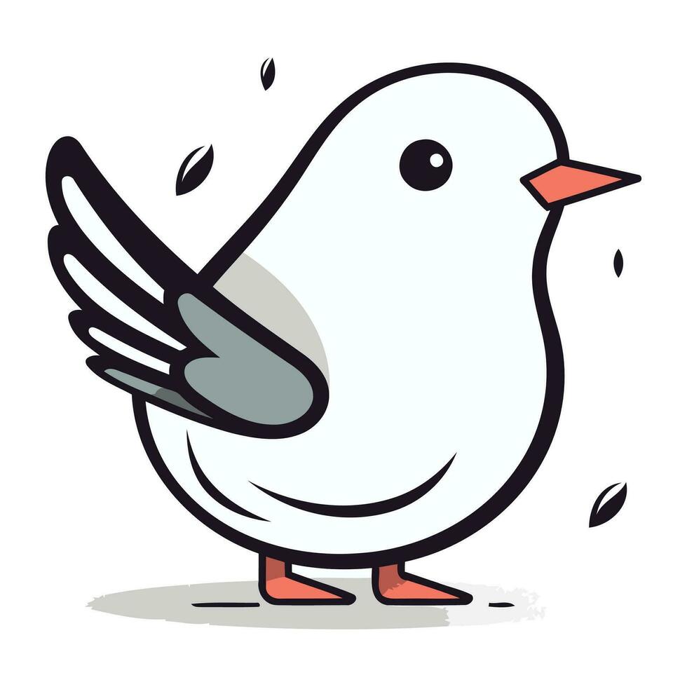 Piccione uccello cartone animato vettore illustrazione