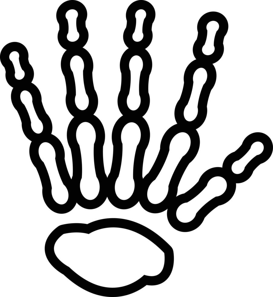 icona della linea per le ossa della mano vettore