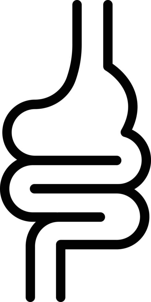icona della linea per l'intestino vettore