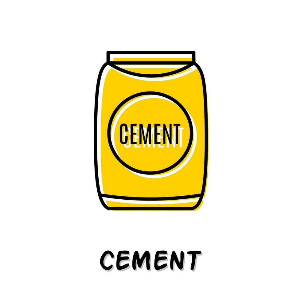cemento icona illustrazione. giallo colore illustrazione design. vettore