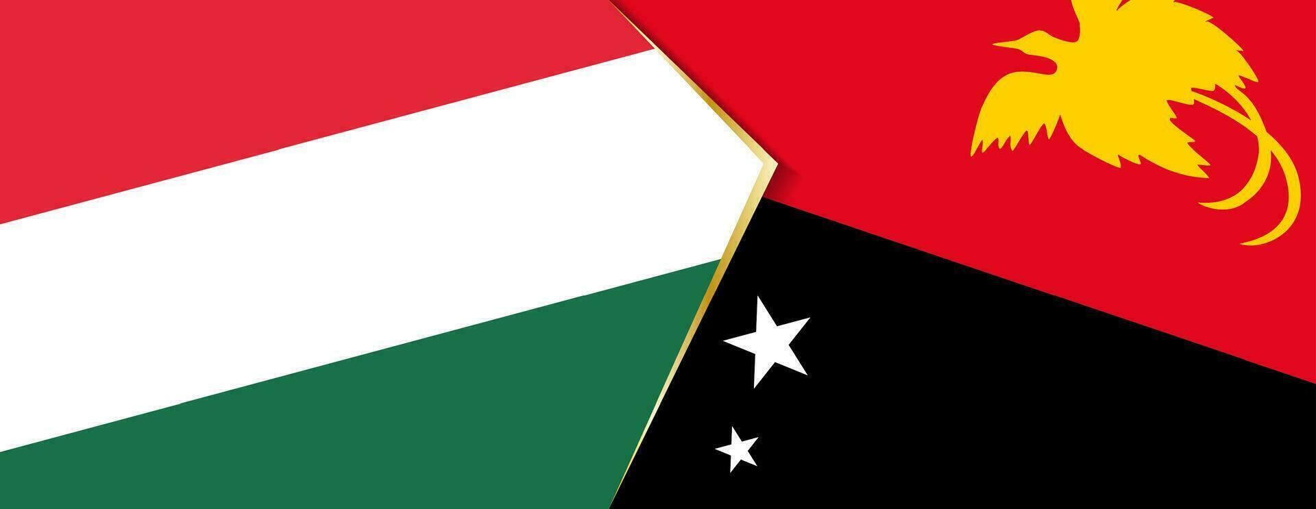 Ungheria e papua nuovo Guinea bandiere, Due vettore bandiere.