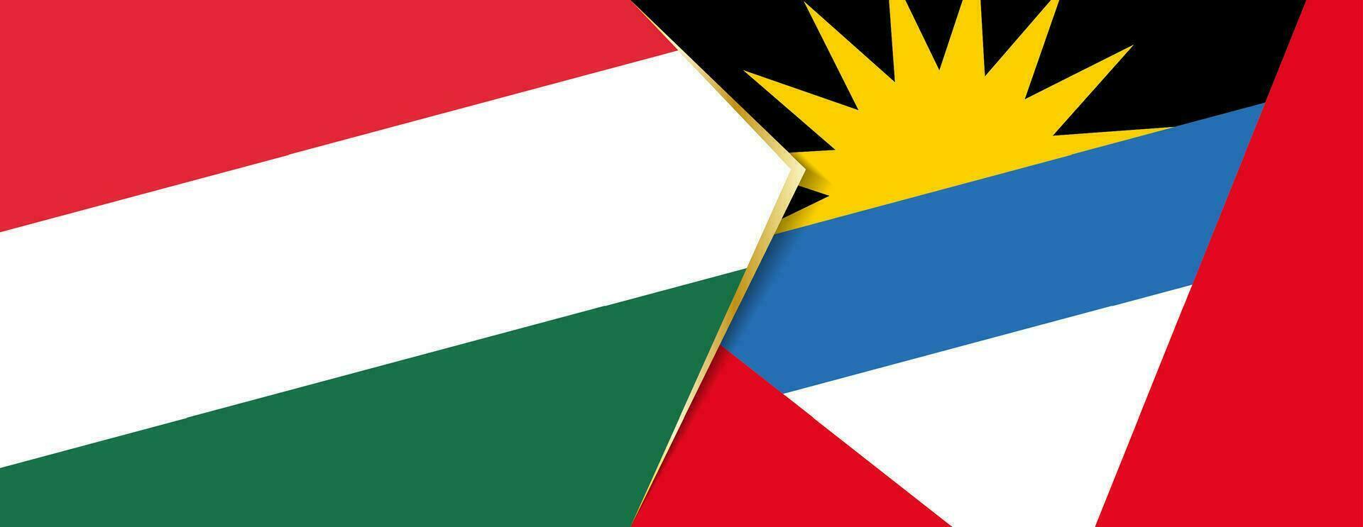 Ungheria e antigua e barbuda bandiere, Due vettore bandiere.