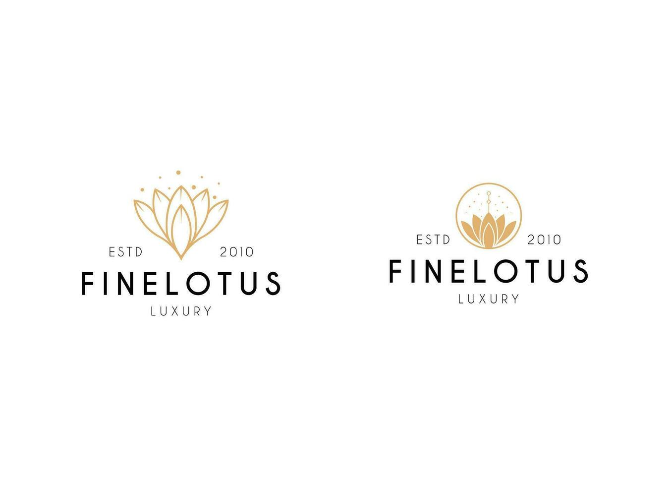 lusso loto fiori logo. gioielleria logo design. vettore