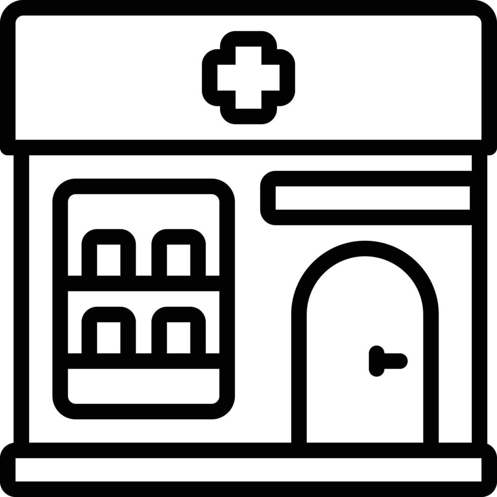 icona linea per farmacia vettore