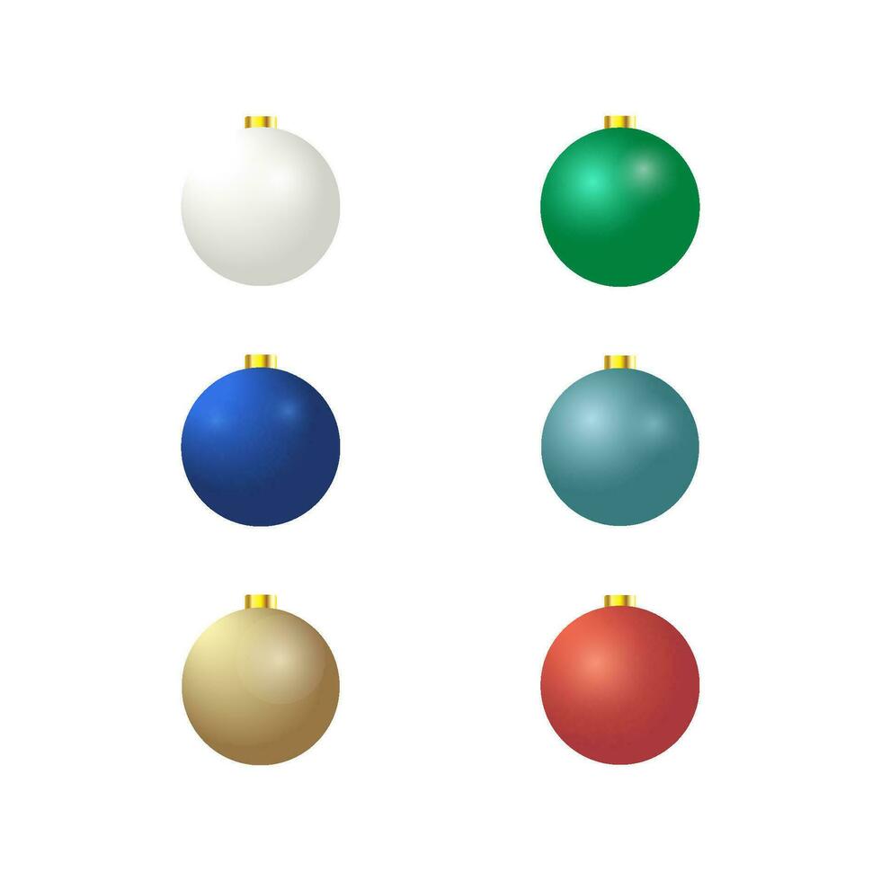 illustrazione di allegro Natale decorazione palle impostato vettore
