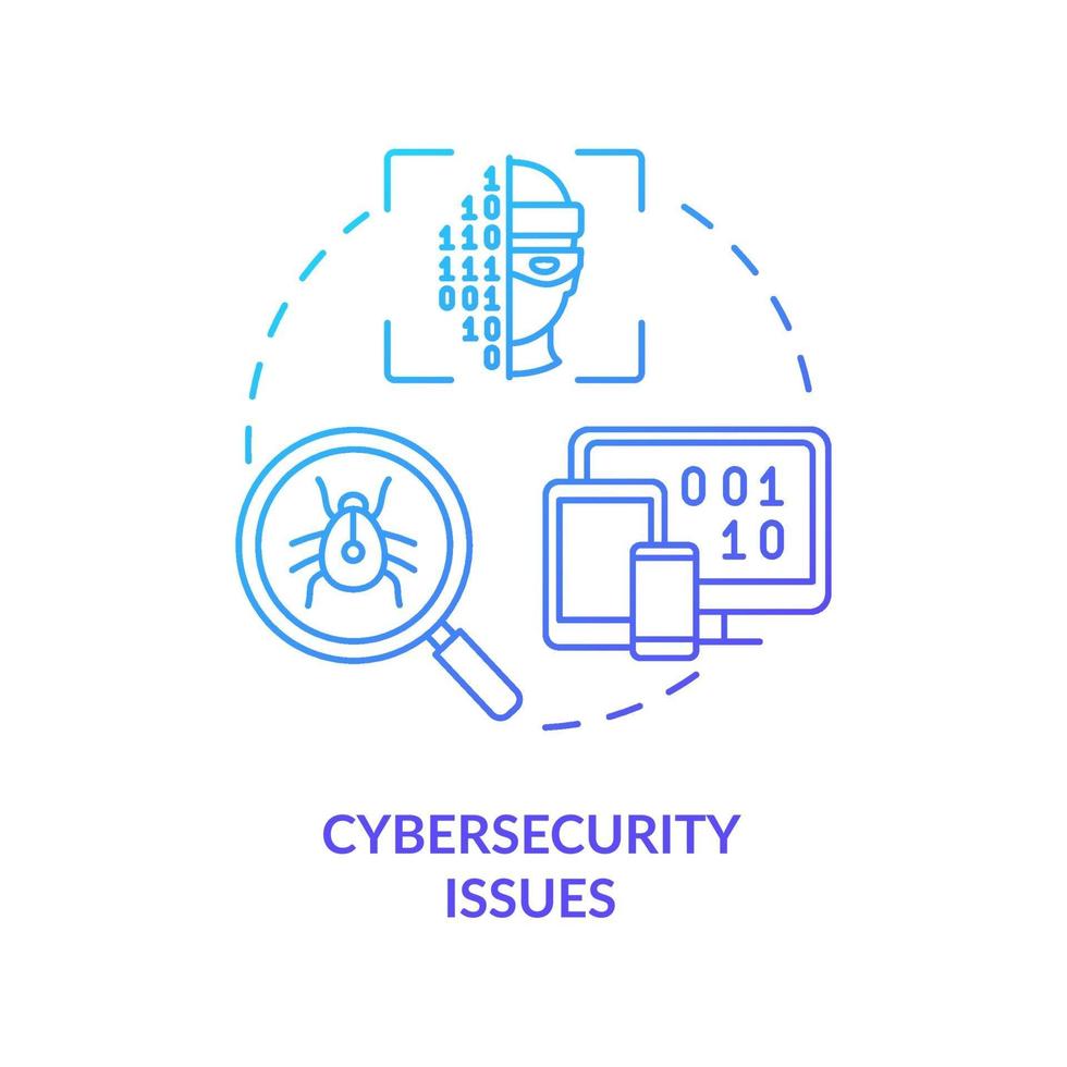 problema di sicurezza informatica icona del concetto di gradiente blu vettore