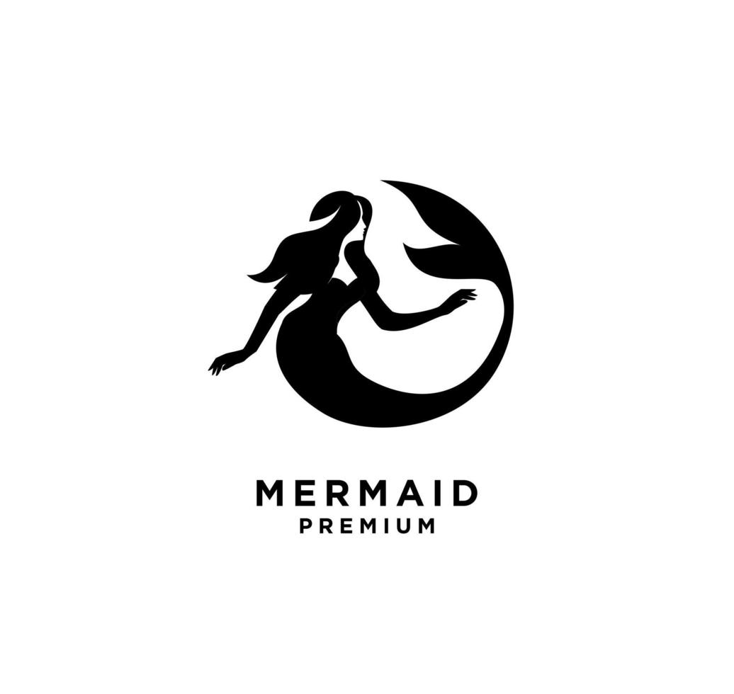 illustrazione del design dell'icona del logo della sirena vettore