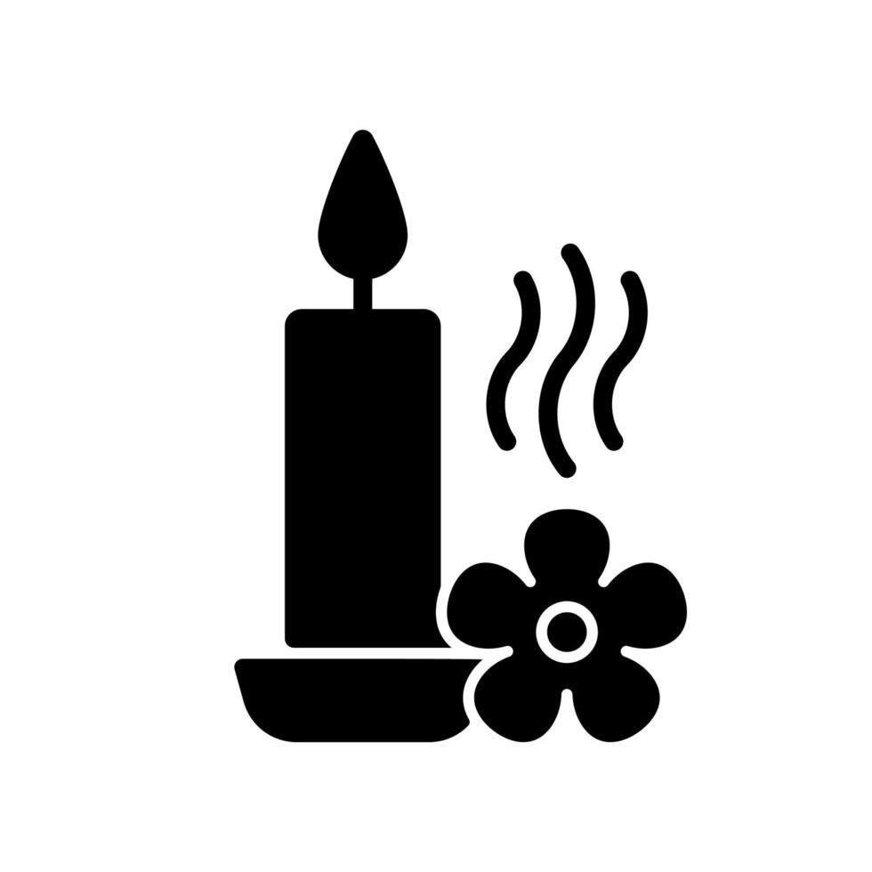 icona etichetta manuale glifo nero candela profumata vettore