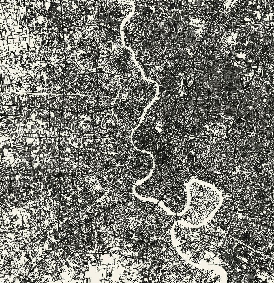 città strada carta geografica di bangkok, Tailandia vettore