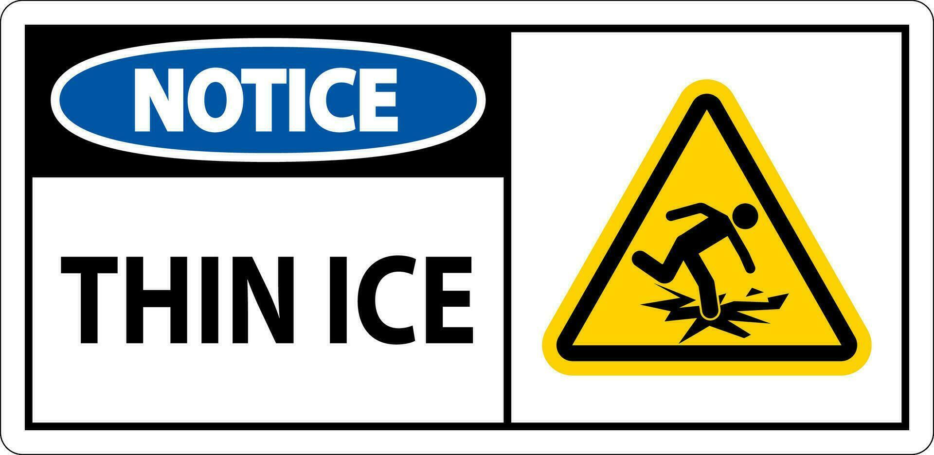 acqua sicurezza cartello Pericolo - magro ghiaccio vettore