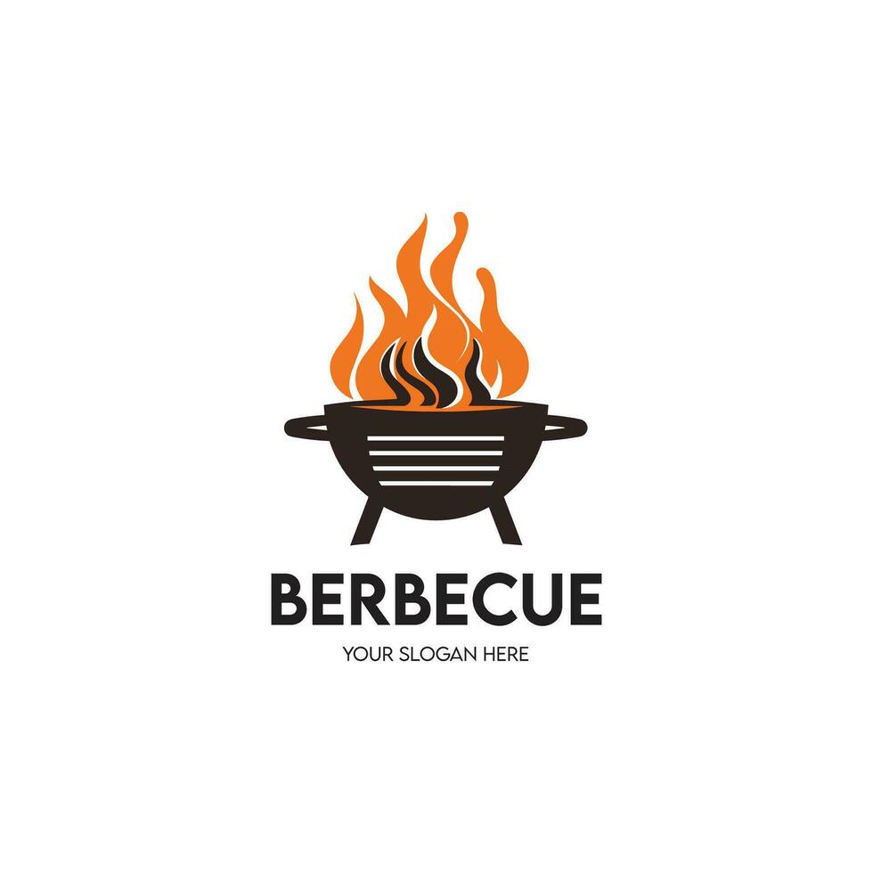 barbecue vettore logo design e bbq griglia simbolo