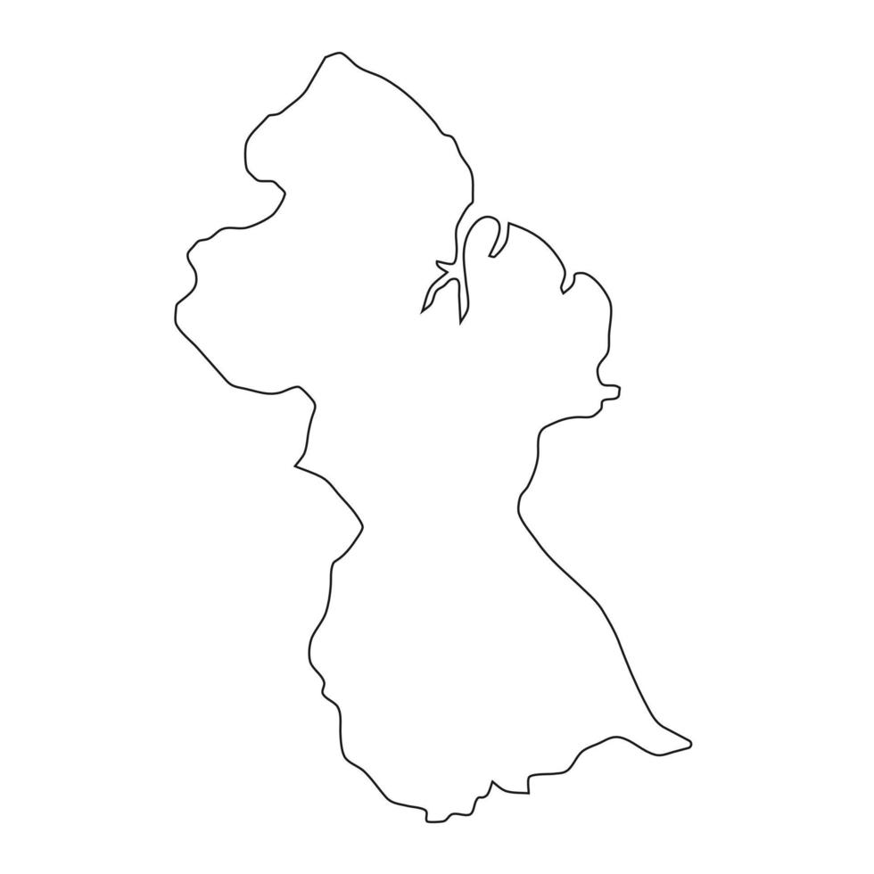 mappa della Guyana su sfondo bianco vettore