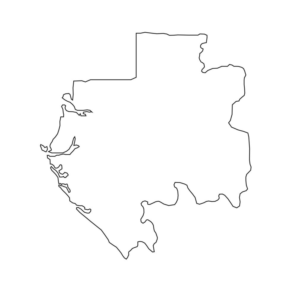illustrazione vettoriale della mappa del gabon su sfondo bianco