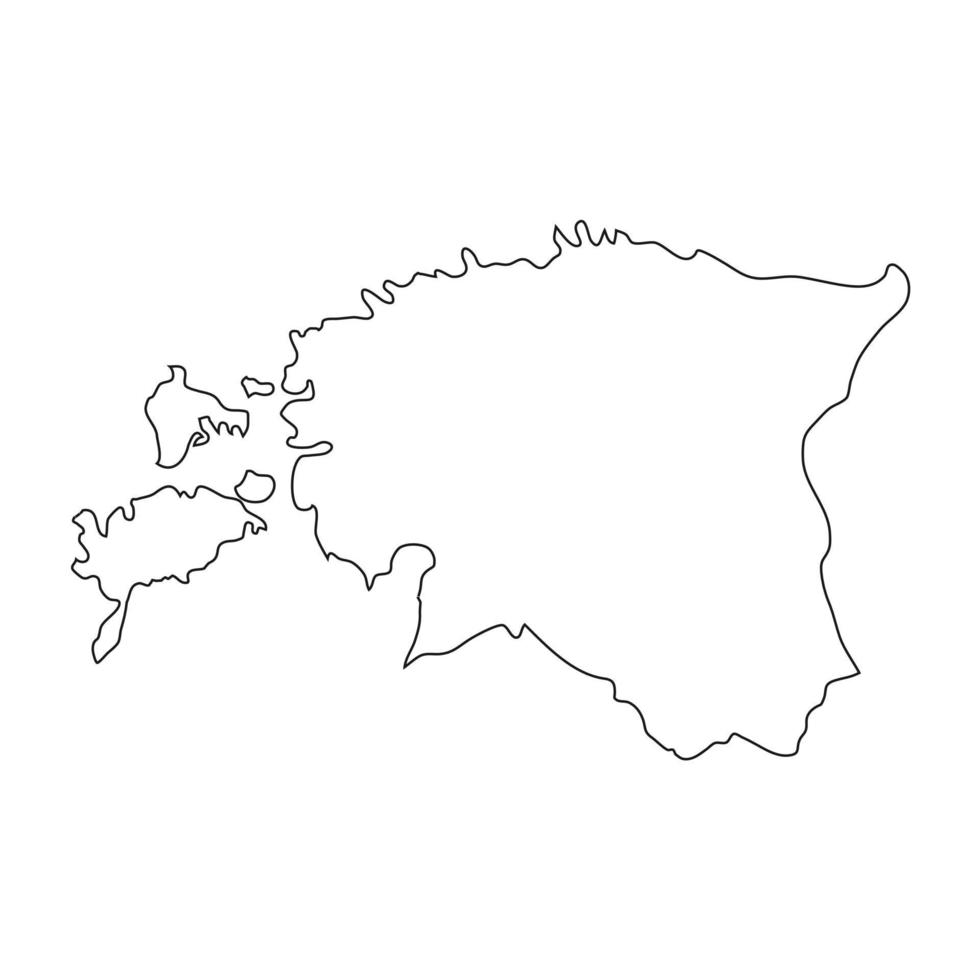 illustrazione vettoriale della mappa dell'estonia su sfondo bianco