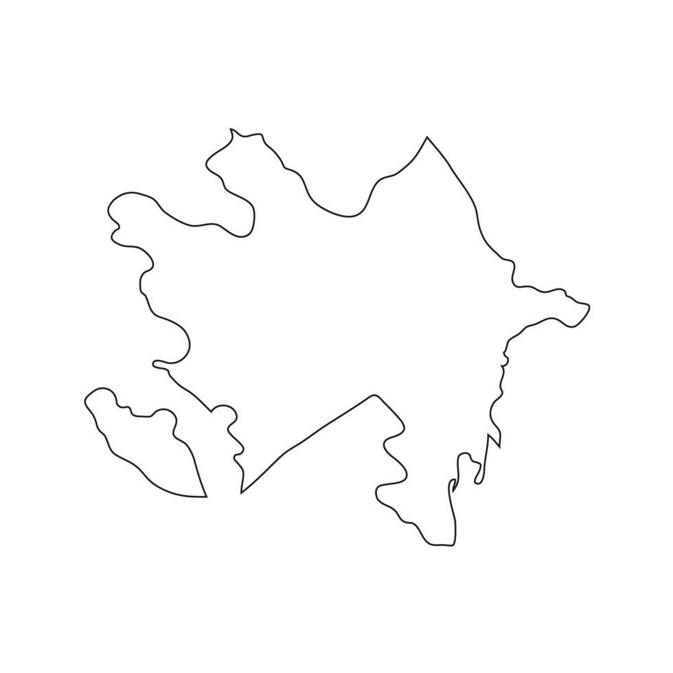 illustrazione vettoriale della mappa dell'Azerbaigian su sfondo bianco