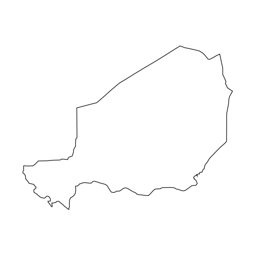illustrazione vettoriale della mappa del niger su sfondo bianco