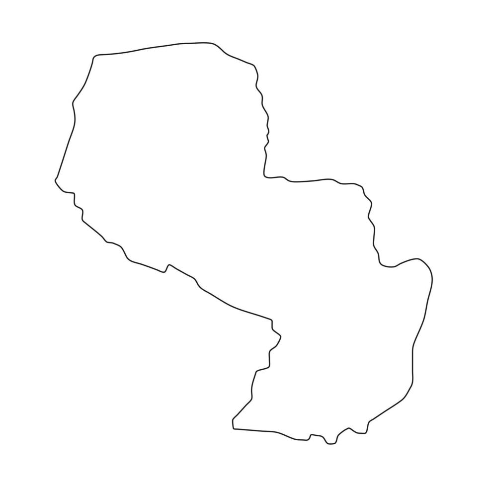 mappa del paraguay su sfondo bianco vettore