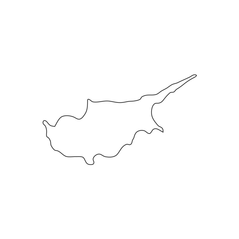 illustrazione vettoriale della mappa di cipro su sfondo bianco