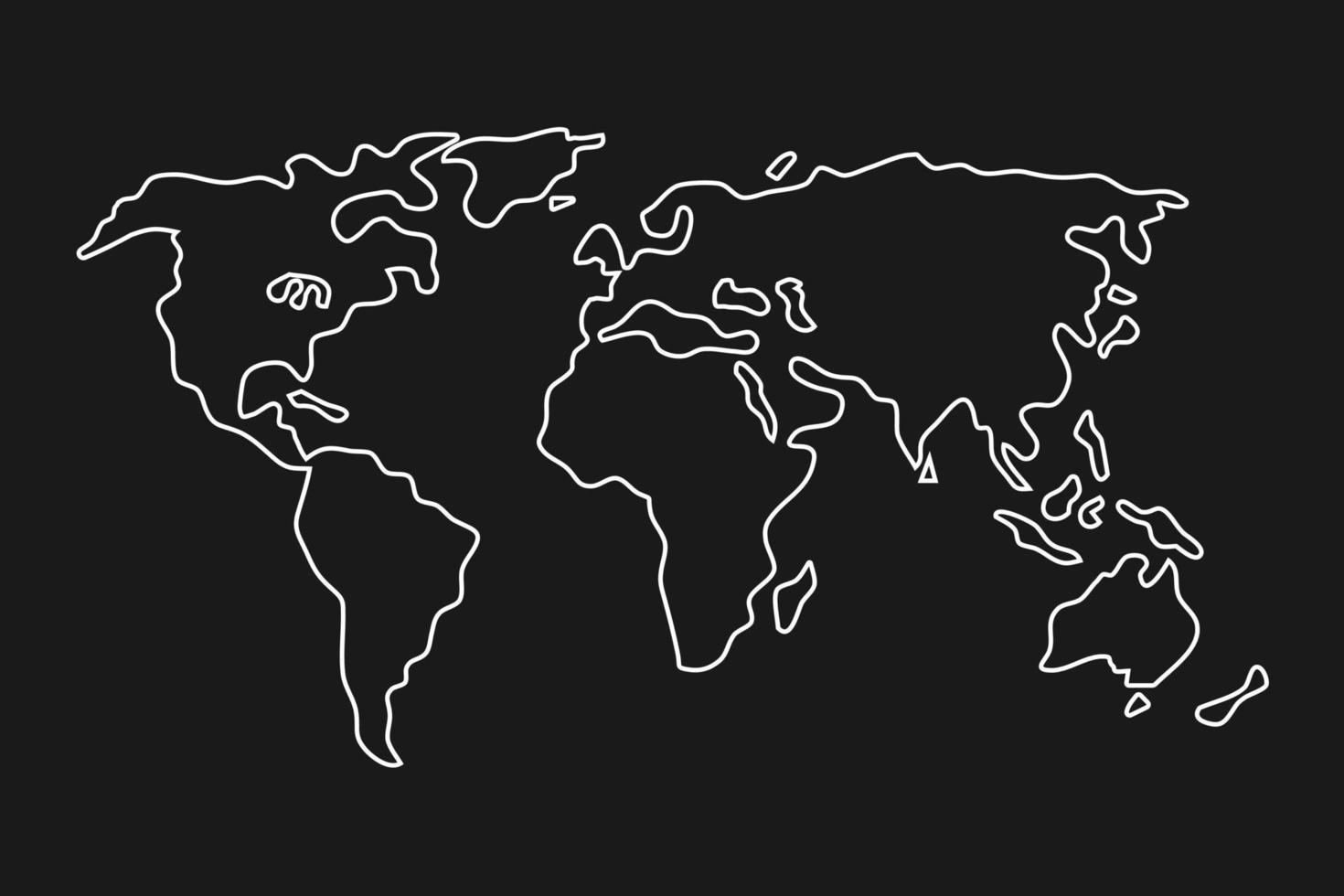 semplice mappa del mondo nero vettore