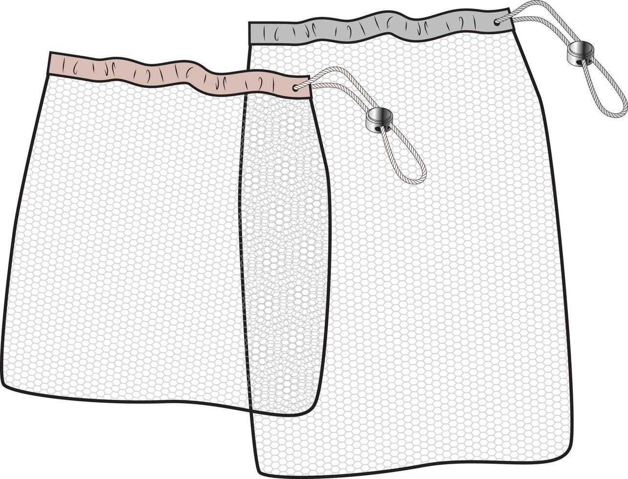 illustrazione del pacchetto della borsa della spesa riutilizzabile a maglia eco-friendly vettore