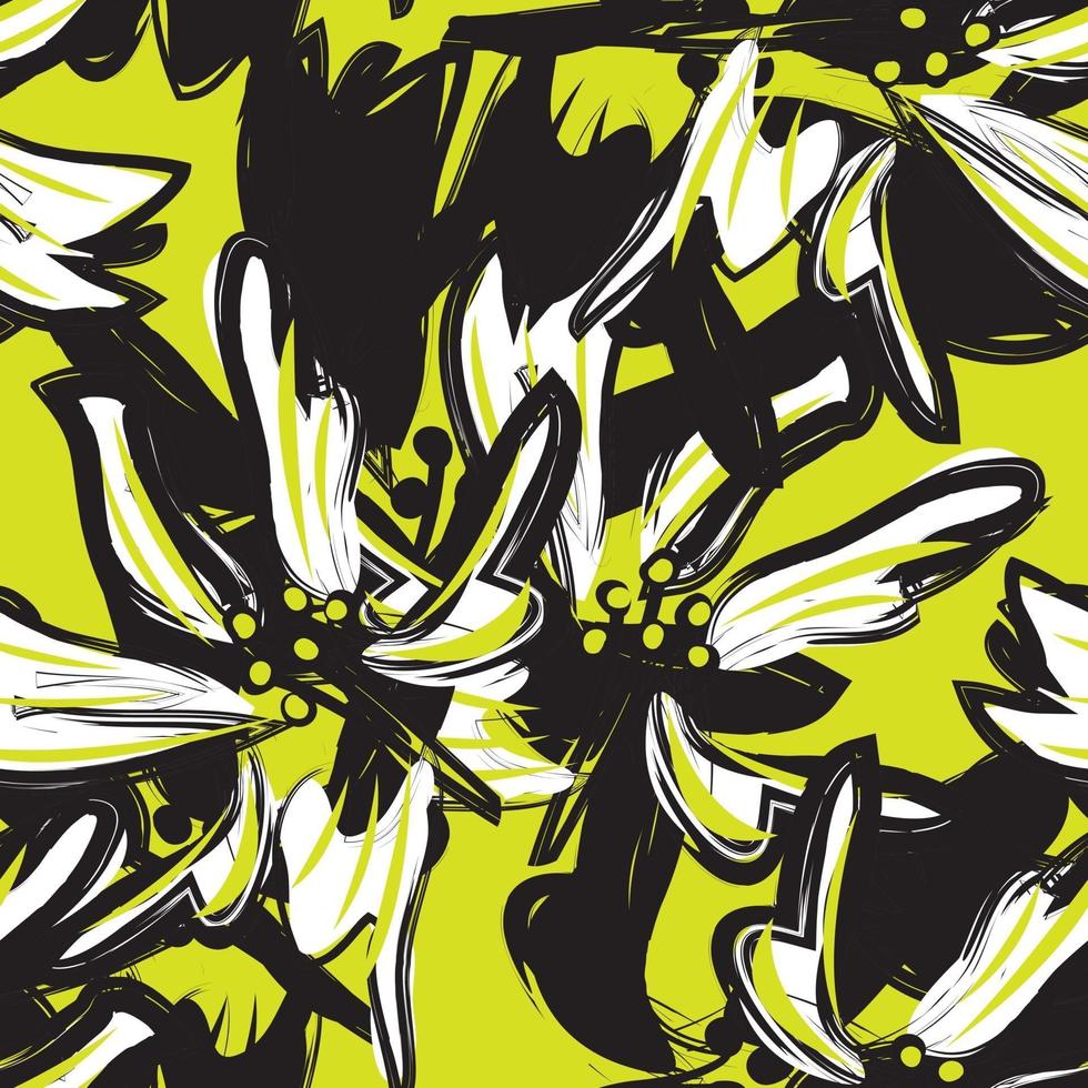 pennellate floreali gialle fondo senza cuciture del modello vettore