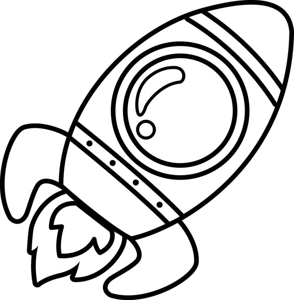 illustrazione nero e bianca razzo vettore