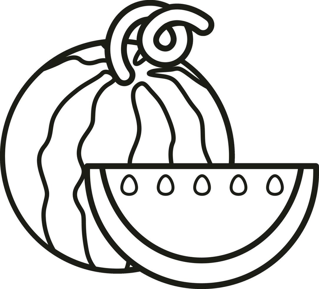 illustrazione nero e bianca anguria vettore