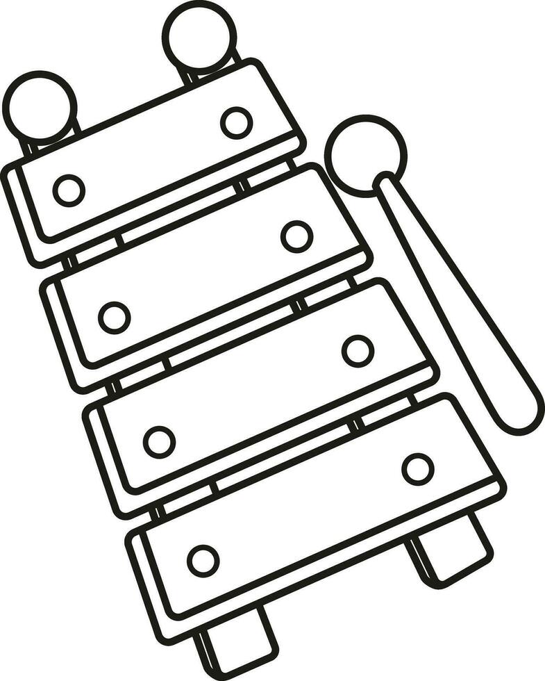 illustrazione nero e bianca xilofono vettore