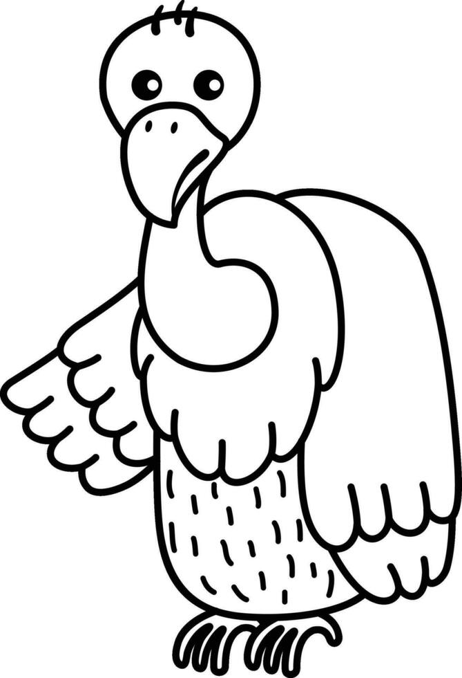 illustrazione nero e bianca avvoltoio vettore