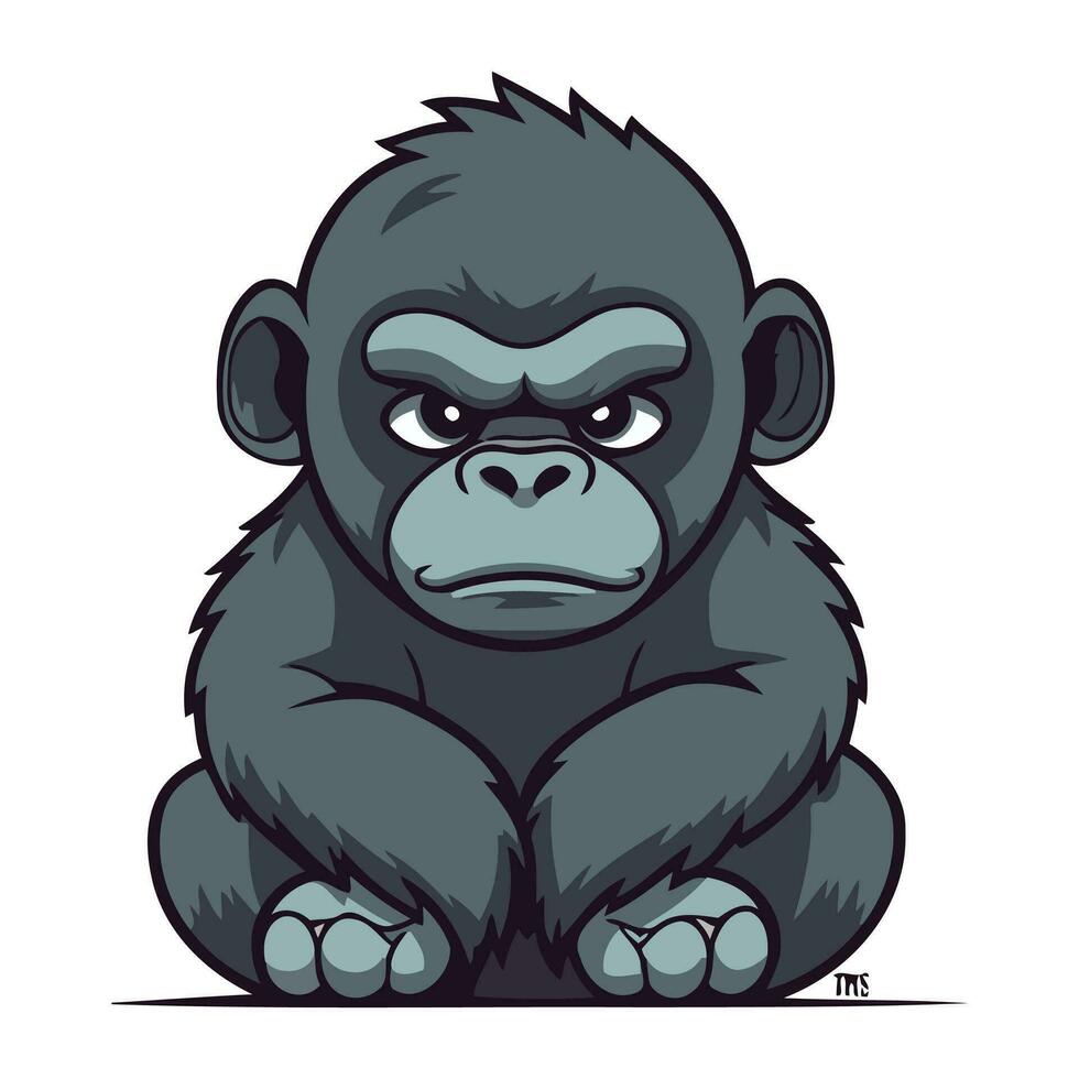 gorilla cartone animato portafortuna carattere. vettore illustrazione.