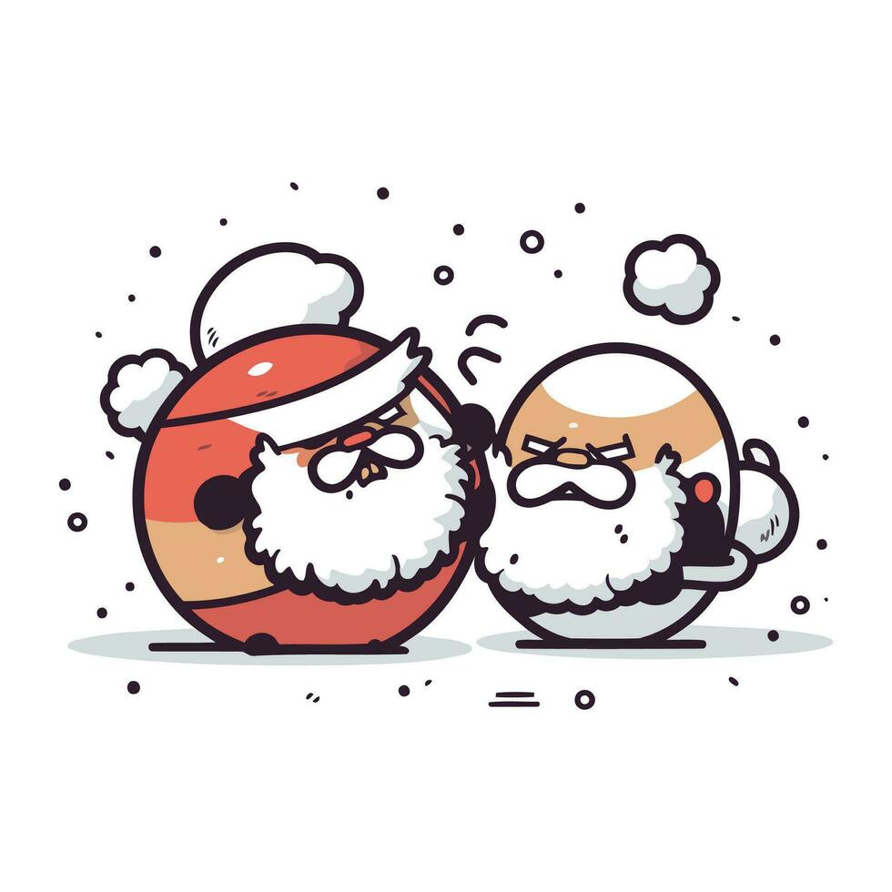 Santa Claus e Santa claus. allegro Natale e contento nuovo anno. vettore illustrazione