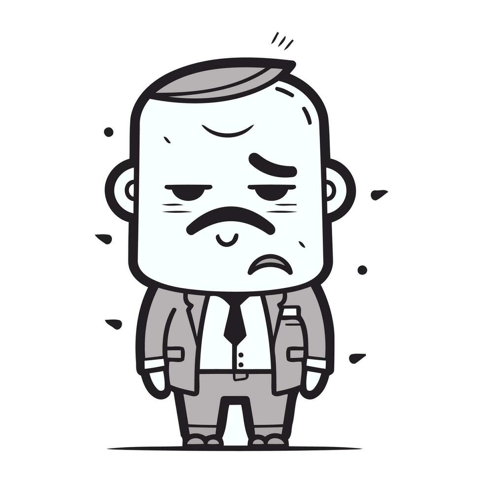 arrabbiato uomo d'affari cartone animato vettore illustrazione di un' uomo d'affari personaggio