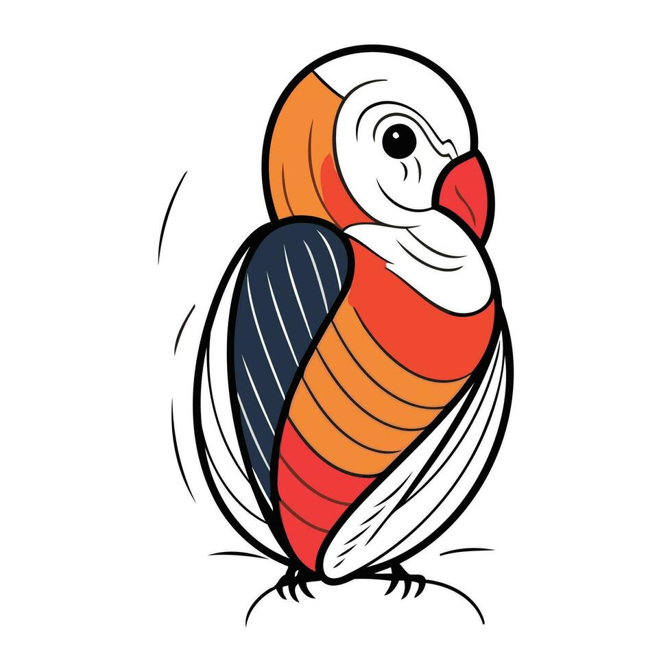 illustrazione di un' colorato pappagallo isolato su un' bianca sfondo. vettore