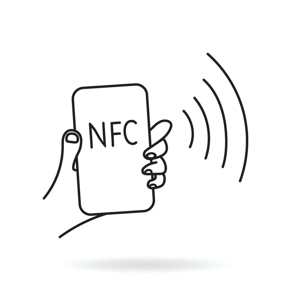 vicino campo comunicazione, nfc mobile Telefono, nfc pagamento con mobile Telefono smartphone piatto vettore icona per applicazioni e siti web.
