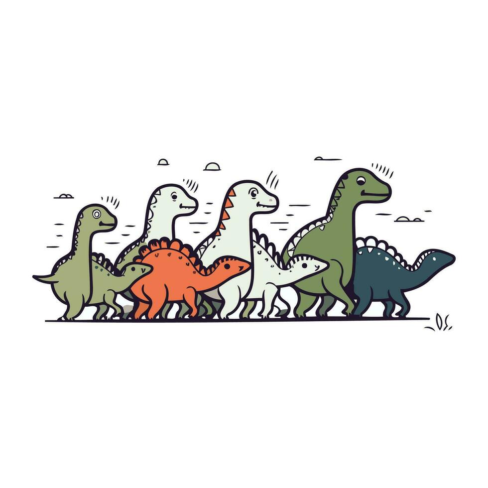 dinosauro vettore illustrazione. cartone animato dinosauri. vettore illustrazione di dinosauri.