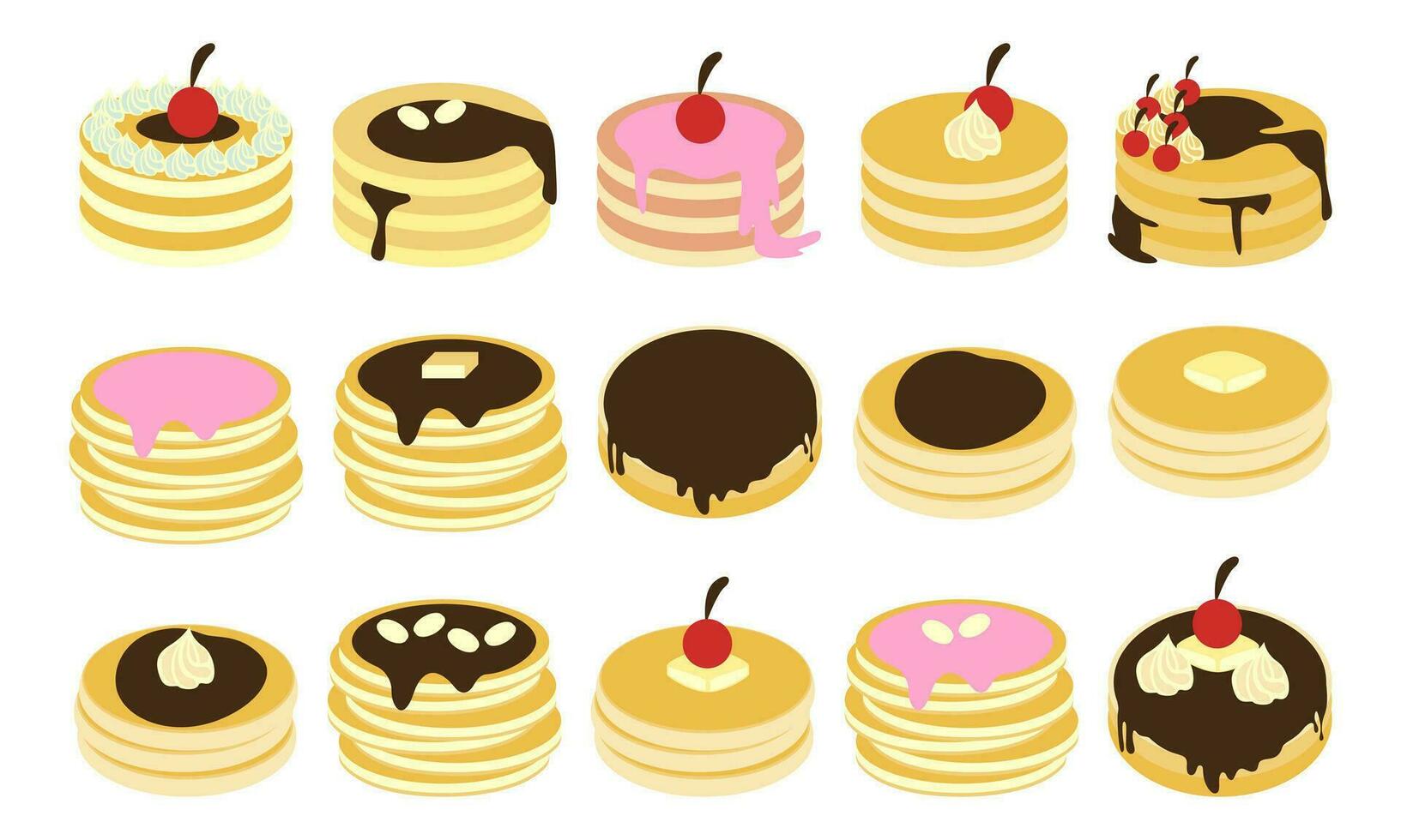 pancake giorno illustrazione elemento impostato vettore