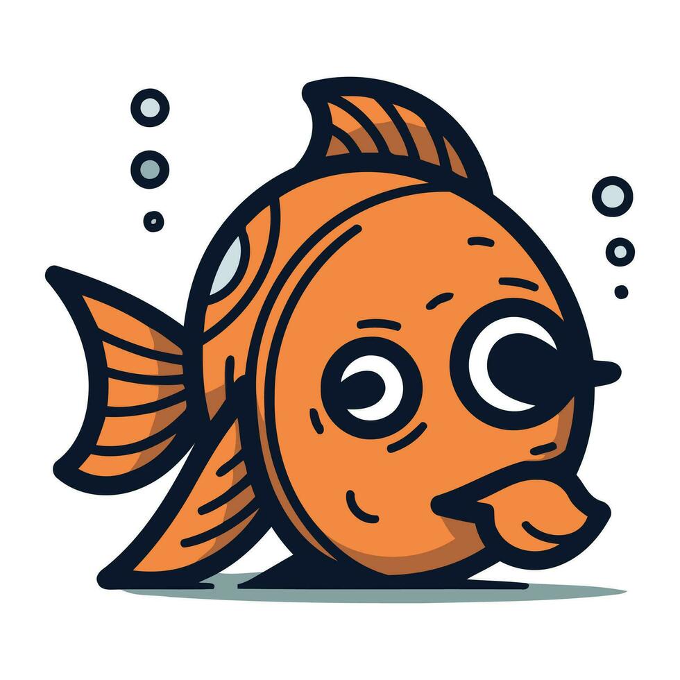 cartone animato pesce carattere. vettore illustrazione di divertente cartone animato pesce carattere.