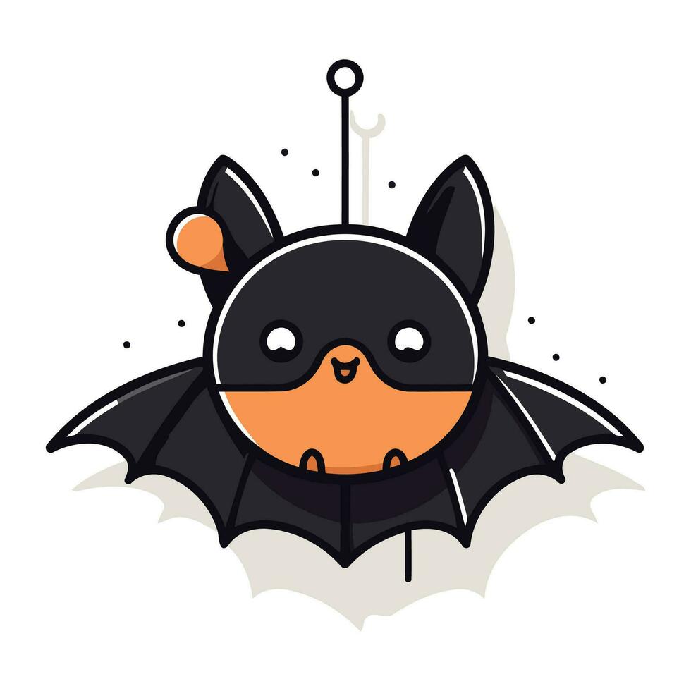 carino cartone animato pipistrello. vettore illustrazione isolato su un' bianca sfondo.