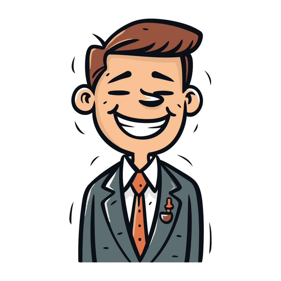 sorridente uomo d'affari cartone animato vettore illustrazione di un' sorridente uomo d'affari