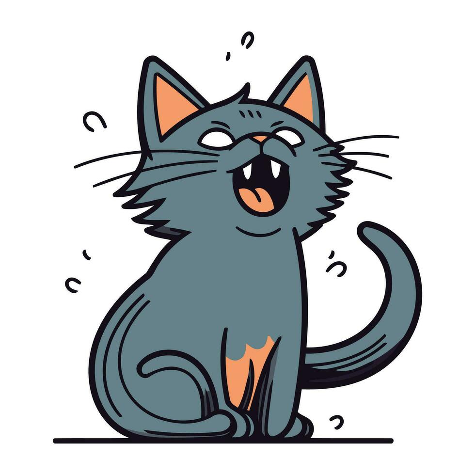 divertente cartone animato gatto. vettore illustrazione di un' divertente cartone animato gatto.
